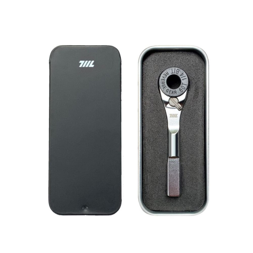 711l Edc Ratchet Wrench For Multi Tool ¼” Hex Bit Driver Wrench Driver Extension Bit Holder Compact Black