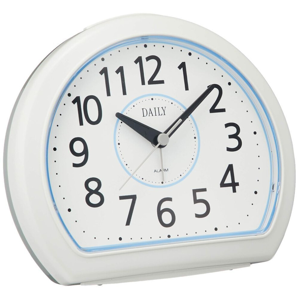 Rhythm Quartz Alarm Clock Analog Electronic Sound Easy To Read Clear Letters White Daily R550 4se550dn04