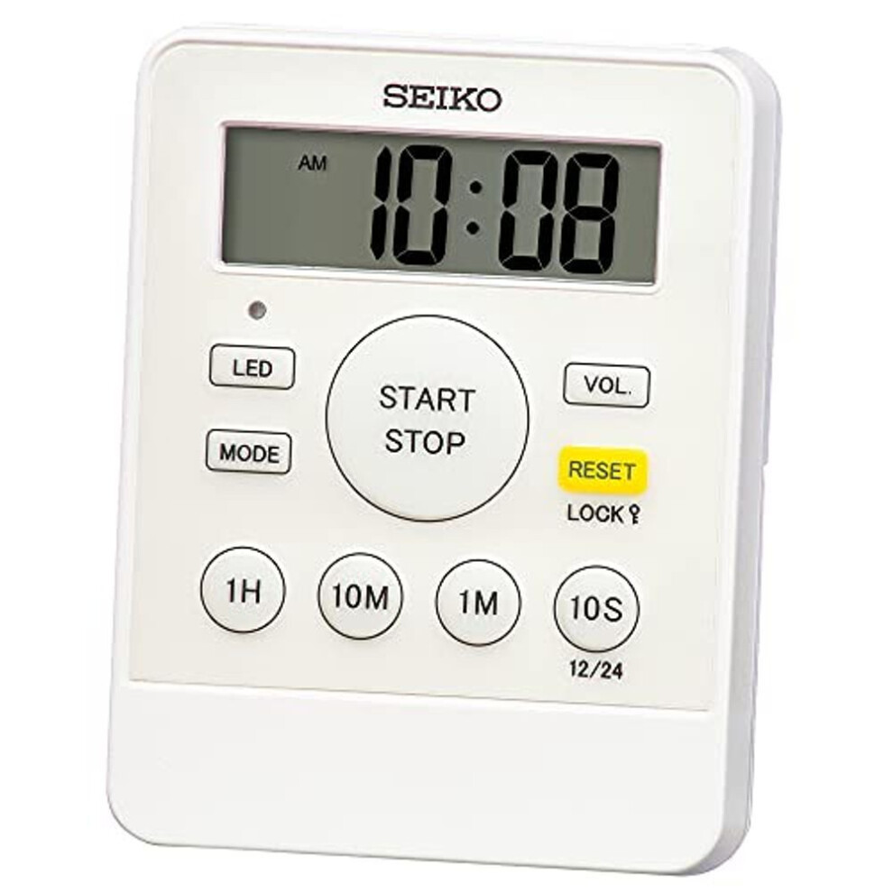 Seiko Clock Table Clock Alarm Clock Digital Timer Up To 9 Hours 59 Minutes 50 Seconds (countdown) Life Waterproof Body Size: 8.3 X 6.4 X 2 Cm Mt718w