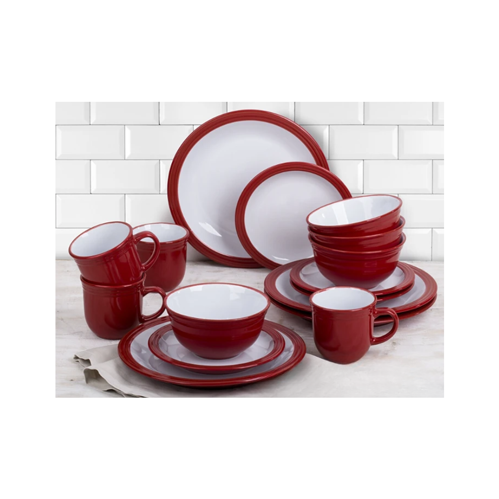 16 Piece Red Camden Dinner Set