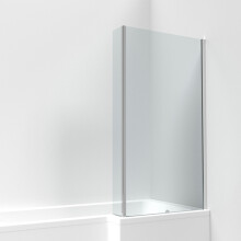 Nes Home Chrome 800mm L-Shaped Fixed Bath Screen