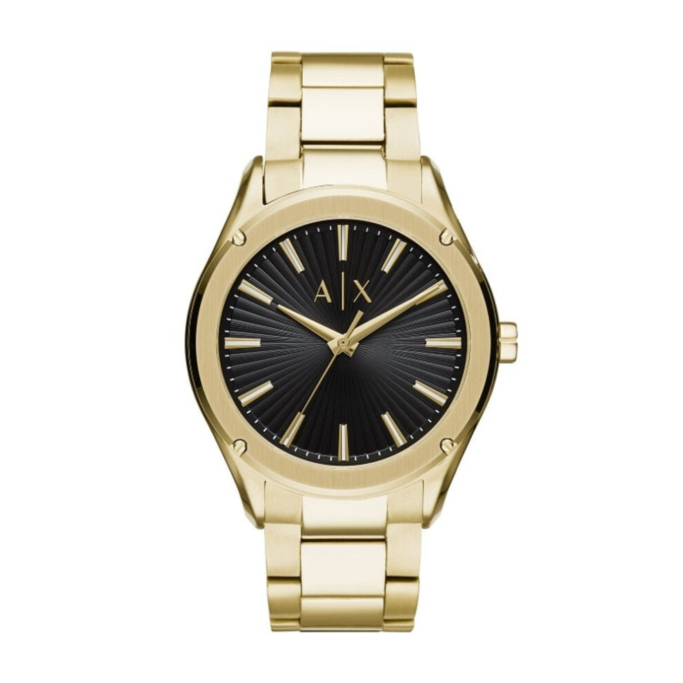 Armani Exchange Ax2801 Men's Watch - Gold-tone Stainless Steel Bracelet, Black Dial