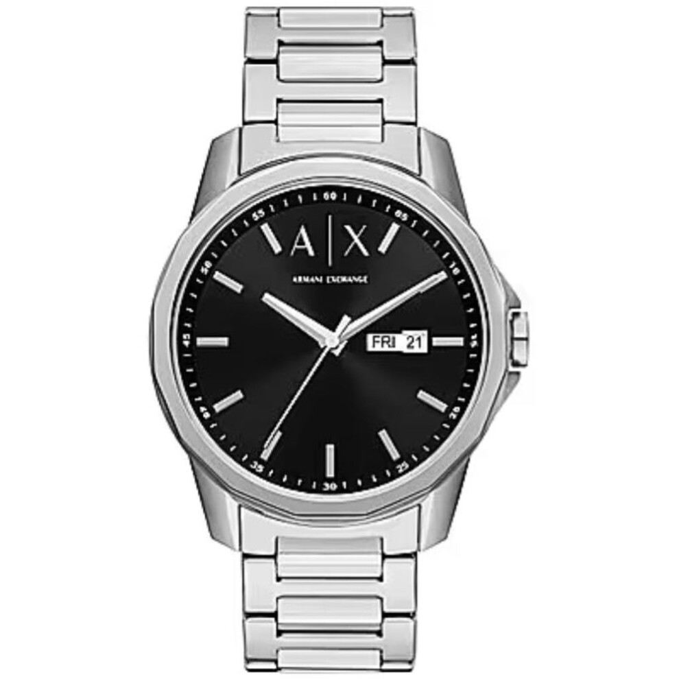 Armani Exchange Ax1733 Men's Watch - Stainless Steel Bracelet, Black Dial