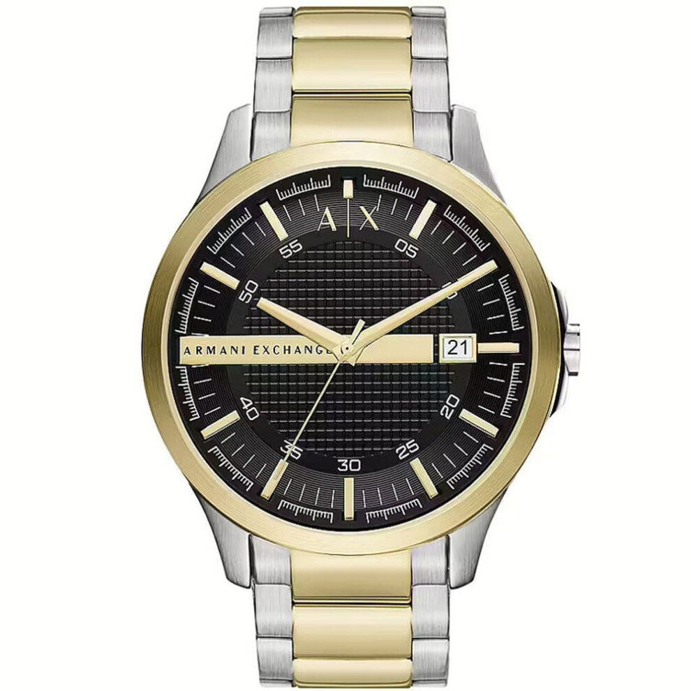 Armani Exchange Ax2453 Men's Watch - Two-tone Stainless Steel Bracelet, Black Dial