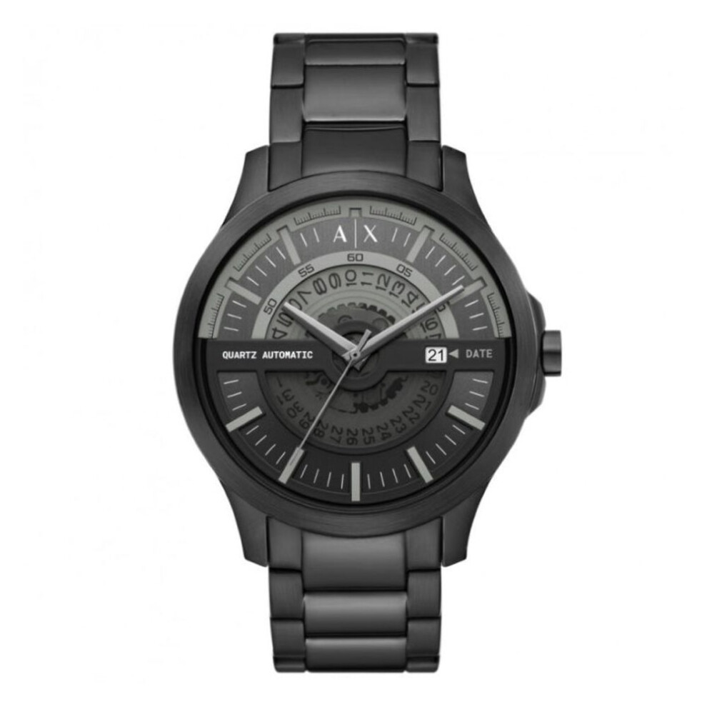 Armani Exchange Ax2444 Men's Automatic Watch - Black Stainless Steel Bracelet, Black Dial