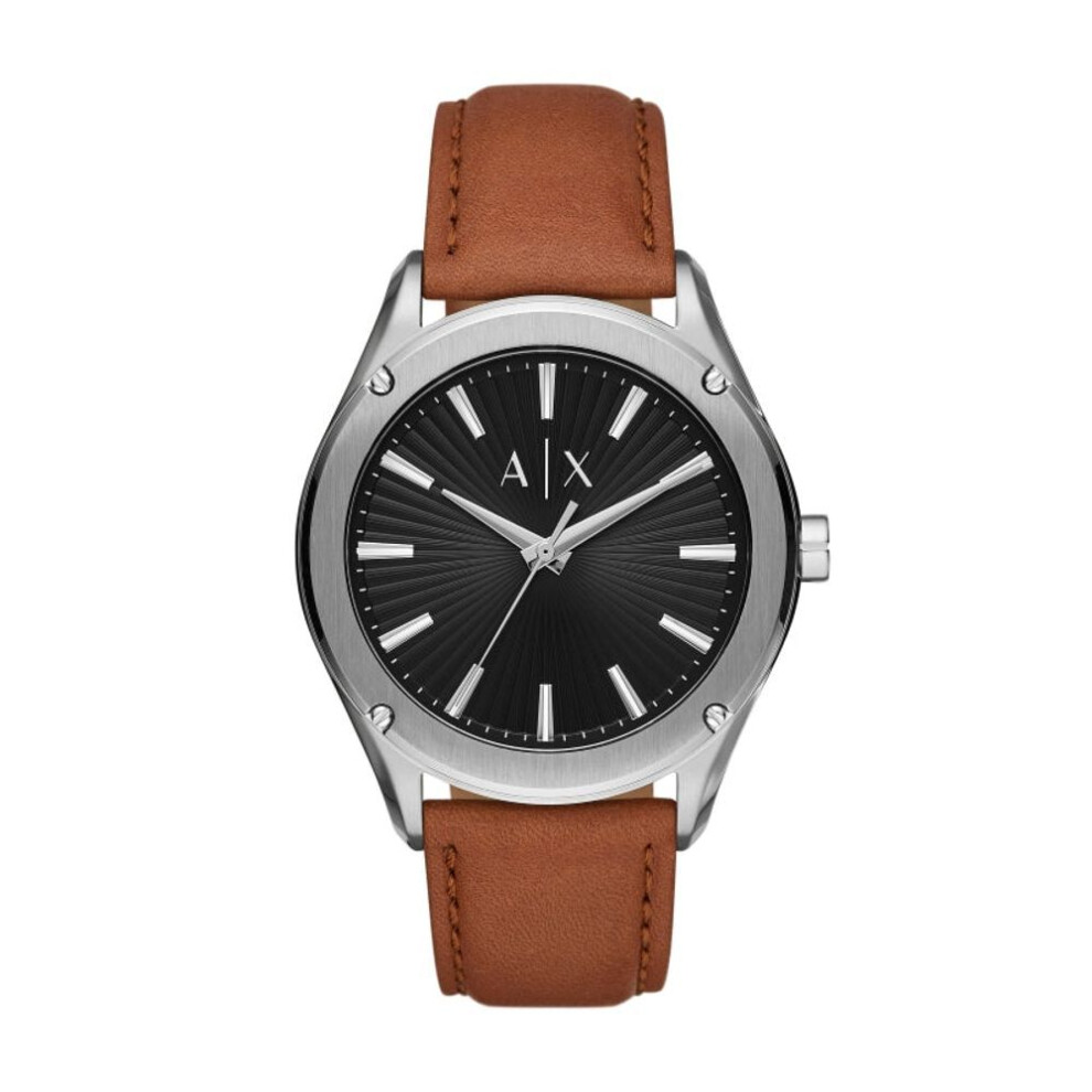 Armani Exchange Ax2808 Men's Fitz Black Dial Brown Leather Watch