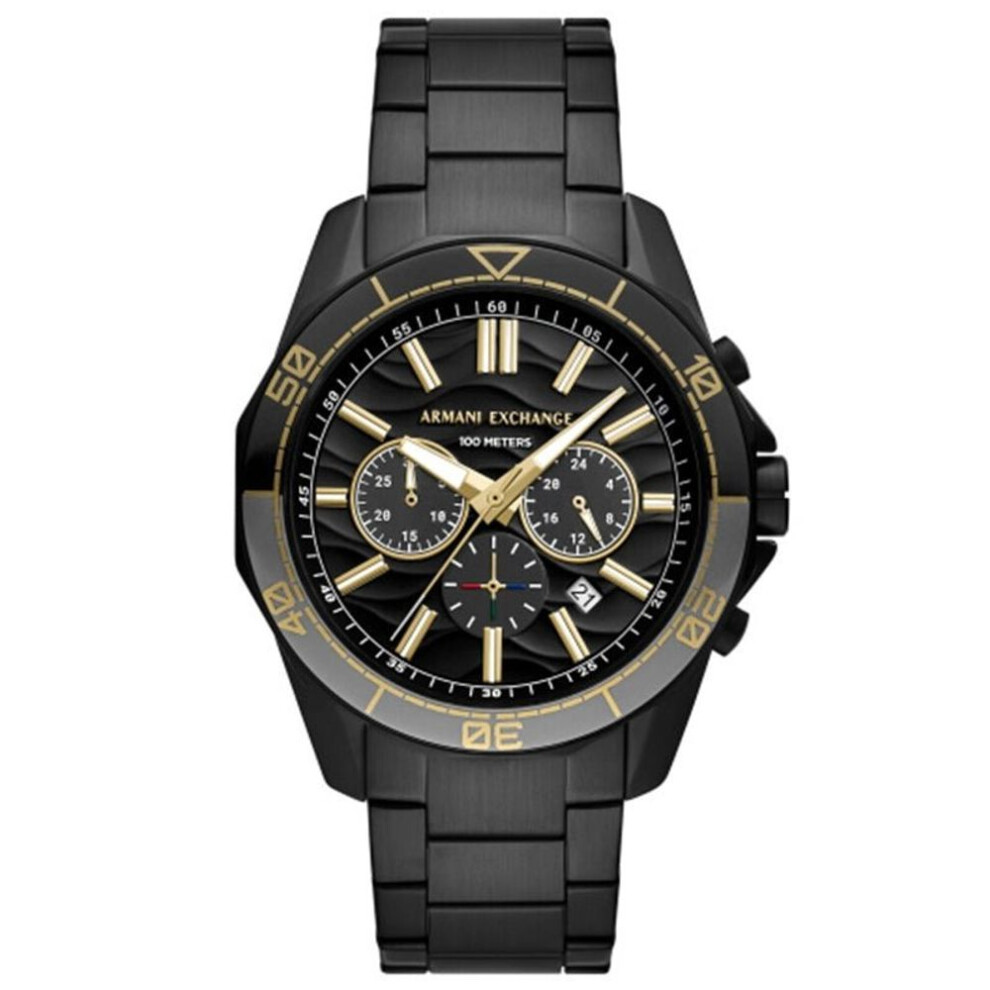 Armani Exchange Ax1963 Men's Chronograph Watch - Black Stainless Steel Bracelet, Black Dial