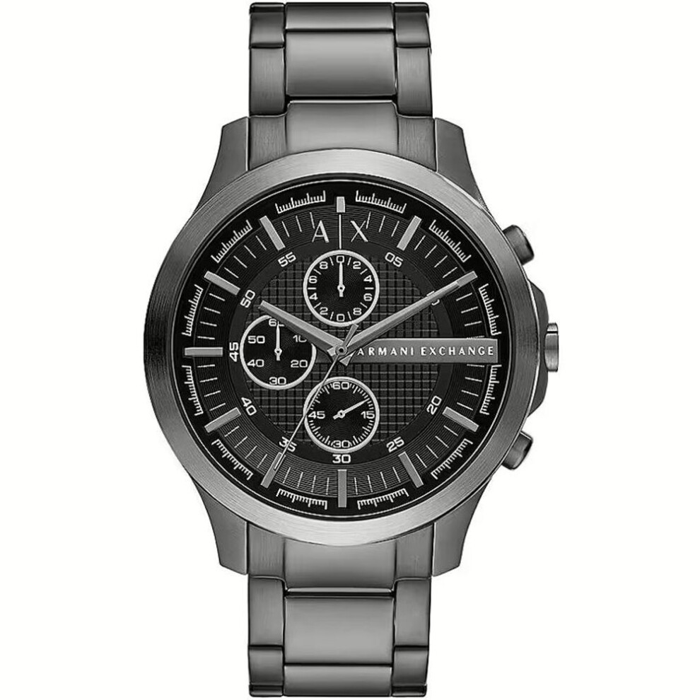 Armani Exchange Ax2454 Men's Chronograph Watch - Gunmetal Stainless Steel Bracelet, Black Dial