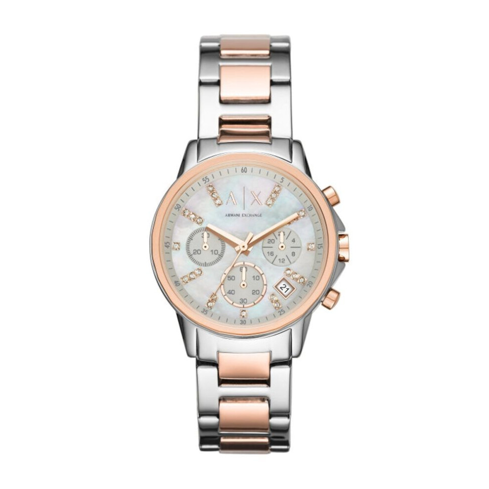 Armani Exchange Ax4331 Women's Lady Banks Two-tone Chronograph Watch