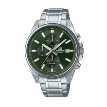 Casio Edifice Efv-610d-3cvuef Men's Chronograph Watch – Green Dial, Stainless Steel Bracelet