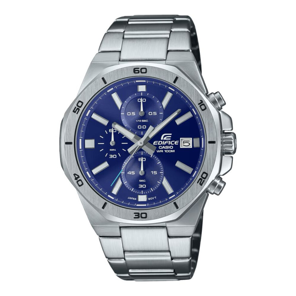 Casio Edifice Efv-640d-2bvudf Men's Chronograph Watch - Blue Dial, Stainless Steel Bracelet