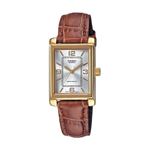 CASIO COLLECTION Mod. TANK, LEATHER - ARGENTEE