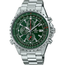 Casio Edifice Ef-527d-3avuef Men's Chronograph Watch With Green Dial And Slide Rule Bezel