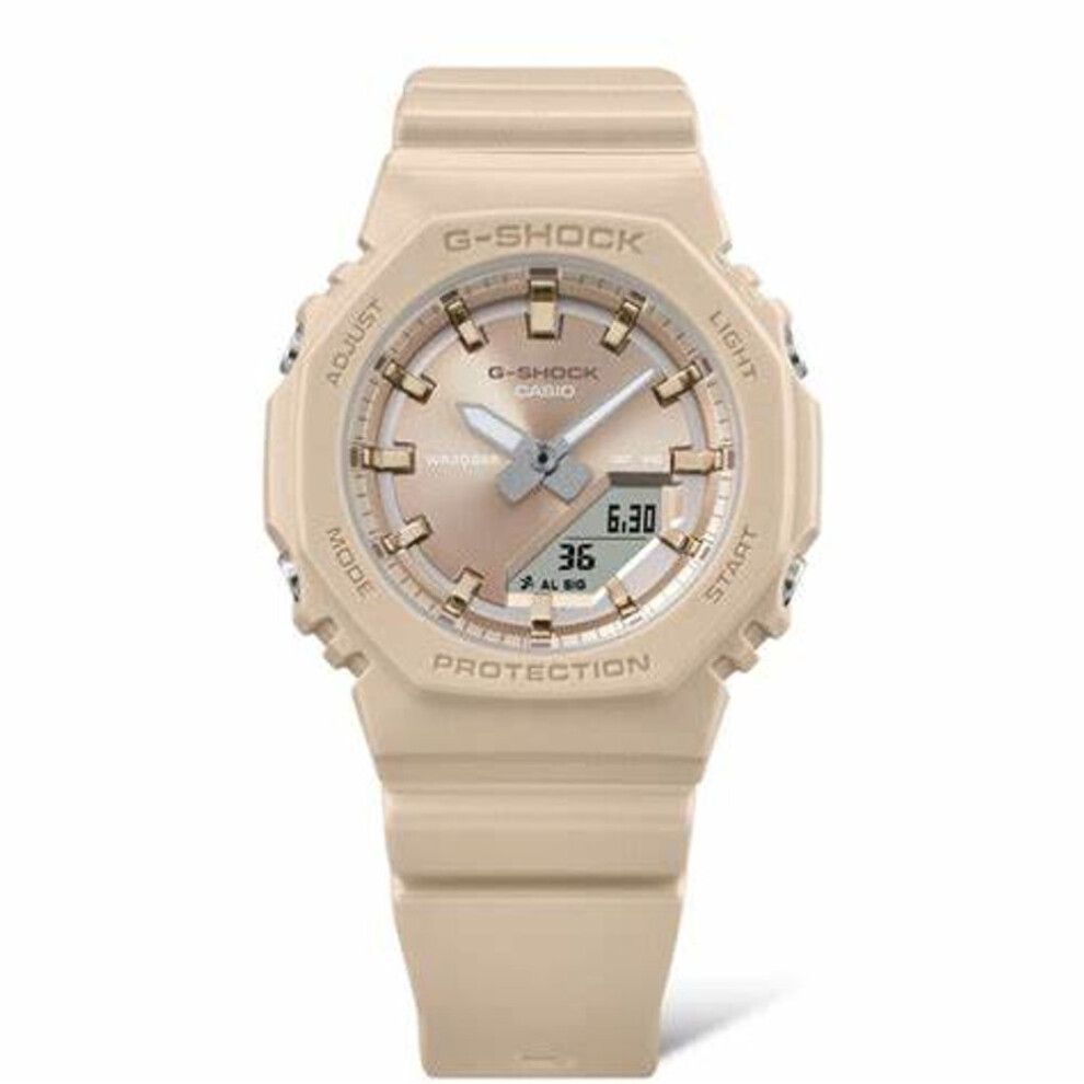 Casio G-shock Gma-p2100st-9aer Women's Watch – Beige Analog-digital, Bio-based Resin
