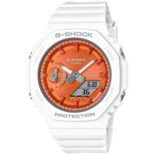 Casio G-shock Gma-s2100ws-7aer Women's Analog-digital Watch - White Resin Strap