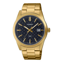 Casio Mtp-vd03g-1audf Men's Analog Watch – Black Dial With Gold-tone Stainless Steel Bracelet