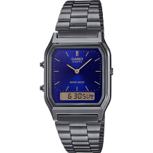 Casio Vintage Aq-230egg-2aef Unisex Analogue-digital Watch – Blue Dial, Grey Stainless Steel Band