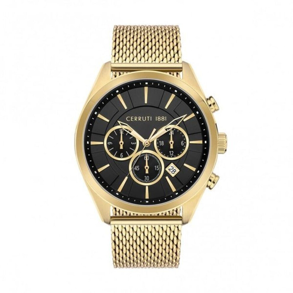 Cerruti 1881 Ciwgk2007601 Men's Gold Stainless Steel Watch, Black Dial