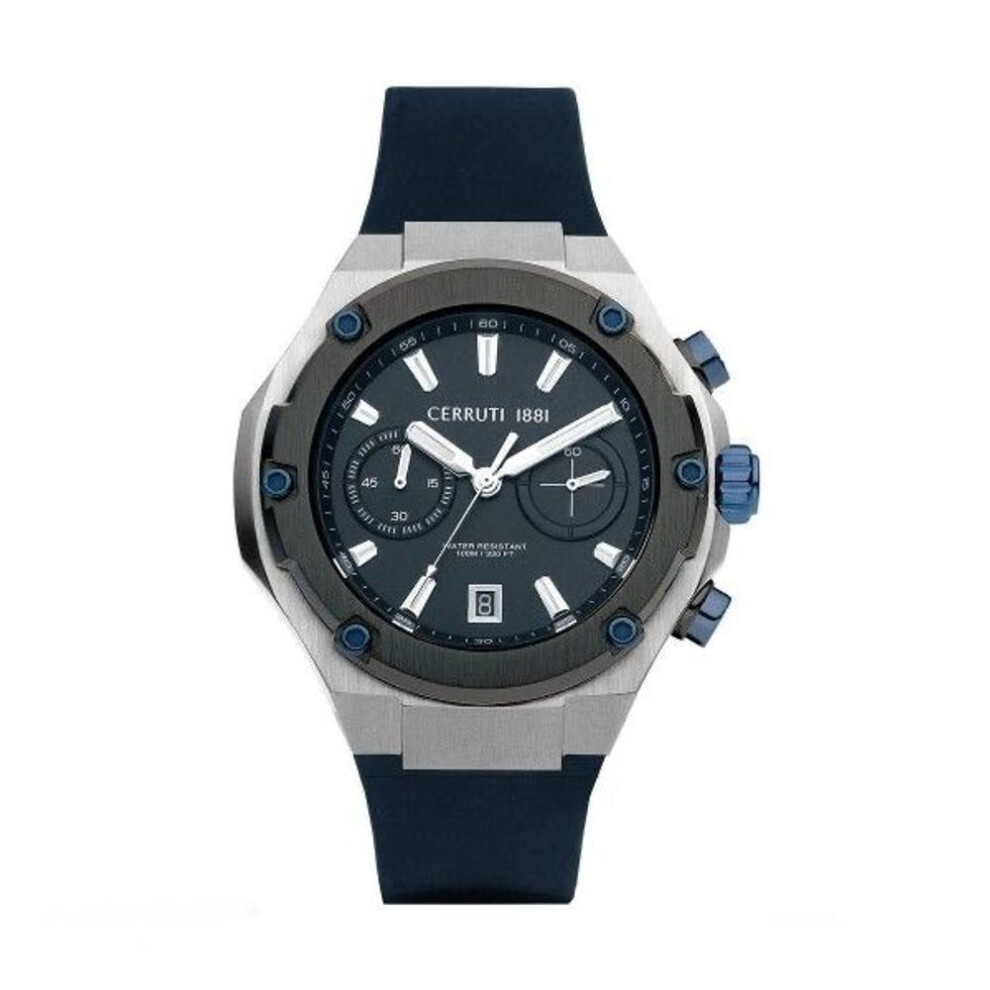 Cerruti 1881 Lucardo Ciwgo2206107 Men's Chronograph - Blue Dial, Rubber Strap