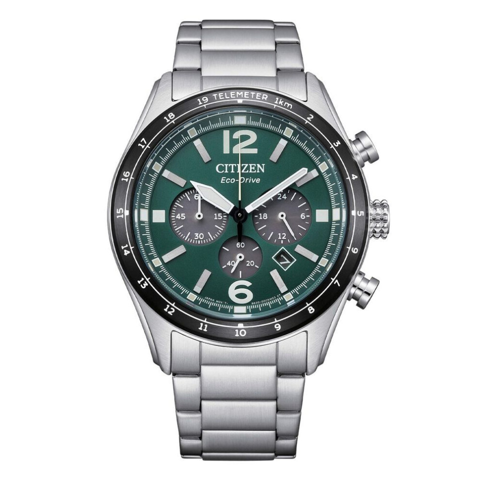 Citizen Ca4654-55x Eco-drive Men's Chronograph Watch - Green Dial