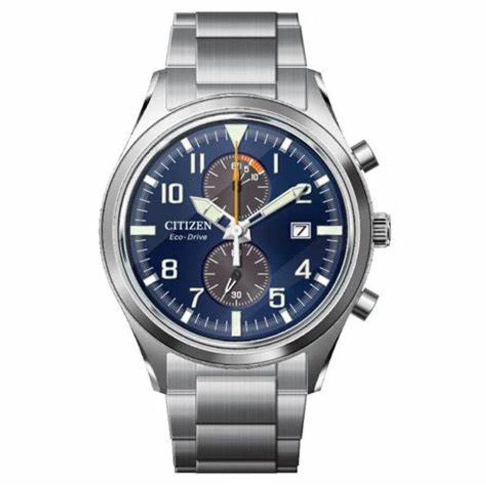 Citizen Ca7028-81l Men's Eco-drive Chronograph, Blue Dial, Stainless Steel Bracelet