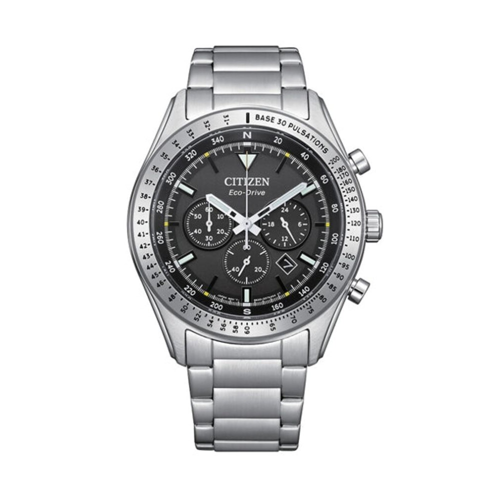 Citizen Eco-drive Ca4600-89e Men's Chronograph Watch – Black Dial, Stainless Steel Bracelet