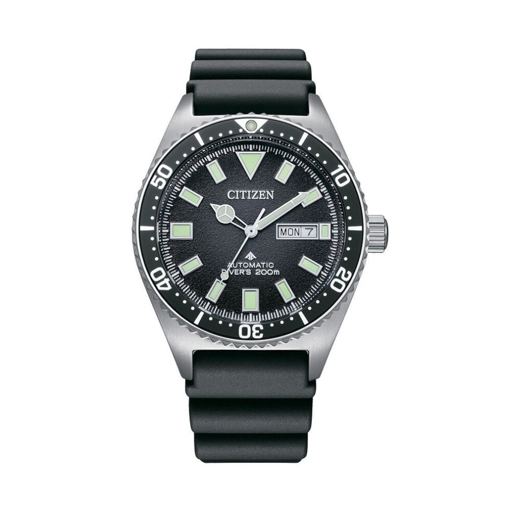 Citizen Ny0120-01e Men's Promaster Automatic Diver's Watch, Black Dial, Black Rubber Strap