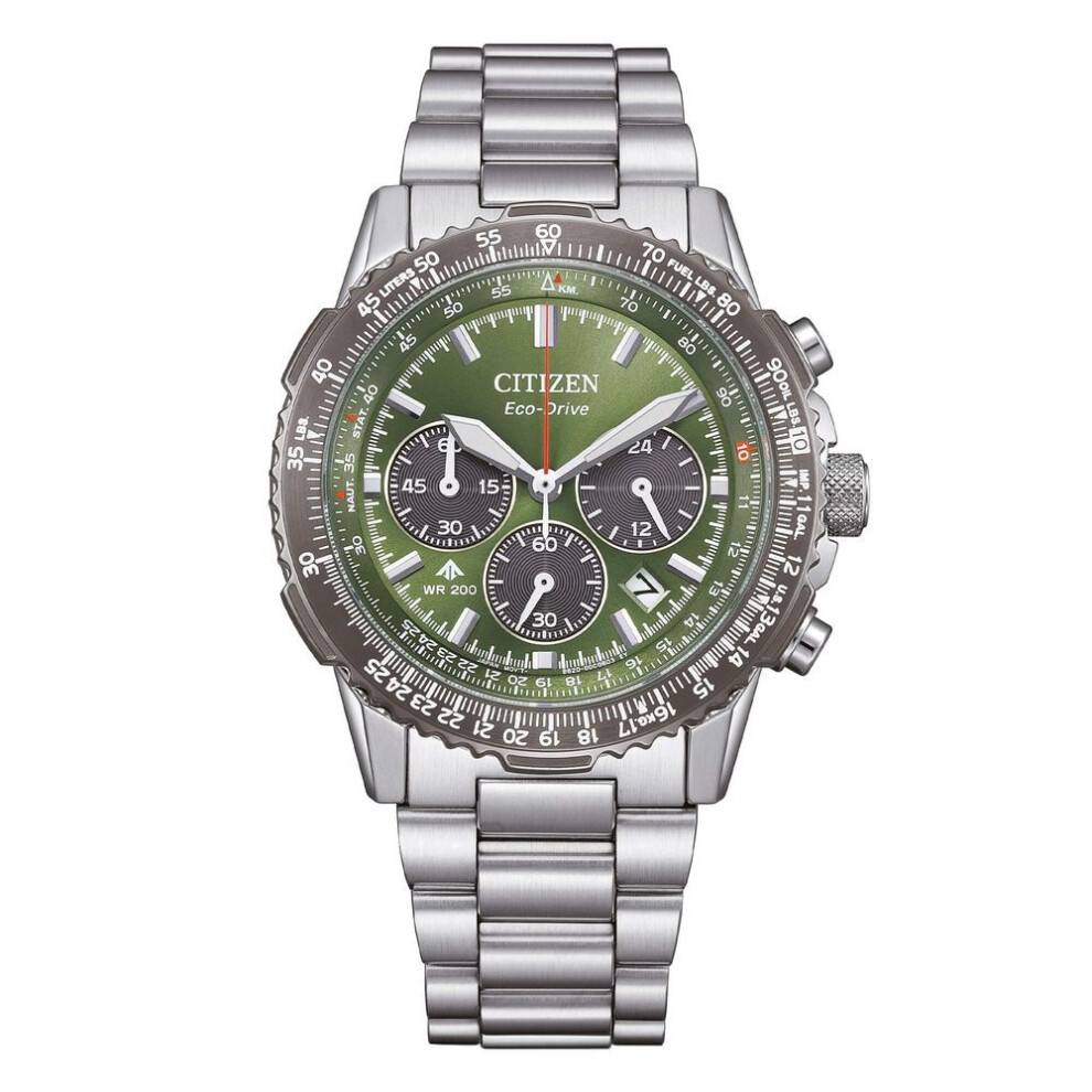 Citizen Promaster Ca4664-60w Men's Chronograph Watch – Green Dial, Eco-drive, 200m Wr