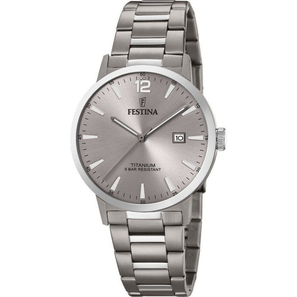 Festina F20435/2 Titanium Men's Watch – Silver Dial, 41mm, Quartz Movement