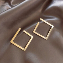 (gold) Luxury Simple Stud Earrings For Women 2022 Girls Geometric Diamond Ear Rings Female Gold Brincos Fashion Jewelry Accessories New