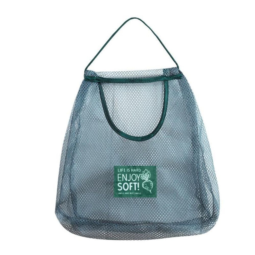 (blue, big) Kitchen Bathroom Hollow Hanging Bag Garlic Hanging Net Bag Storage Bag Can Be Hung Net Bag Wall Hanging Fruit Storage Bag