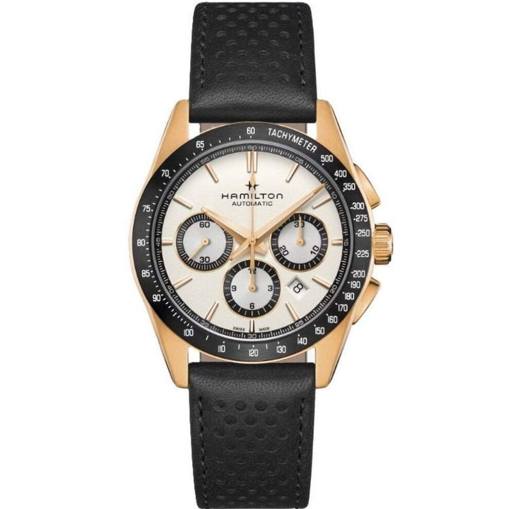 Hamilton Jazzmaster Performer Auto Chrono H36626710 - 42mm Rose Gold Pvd, White Dial
