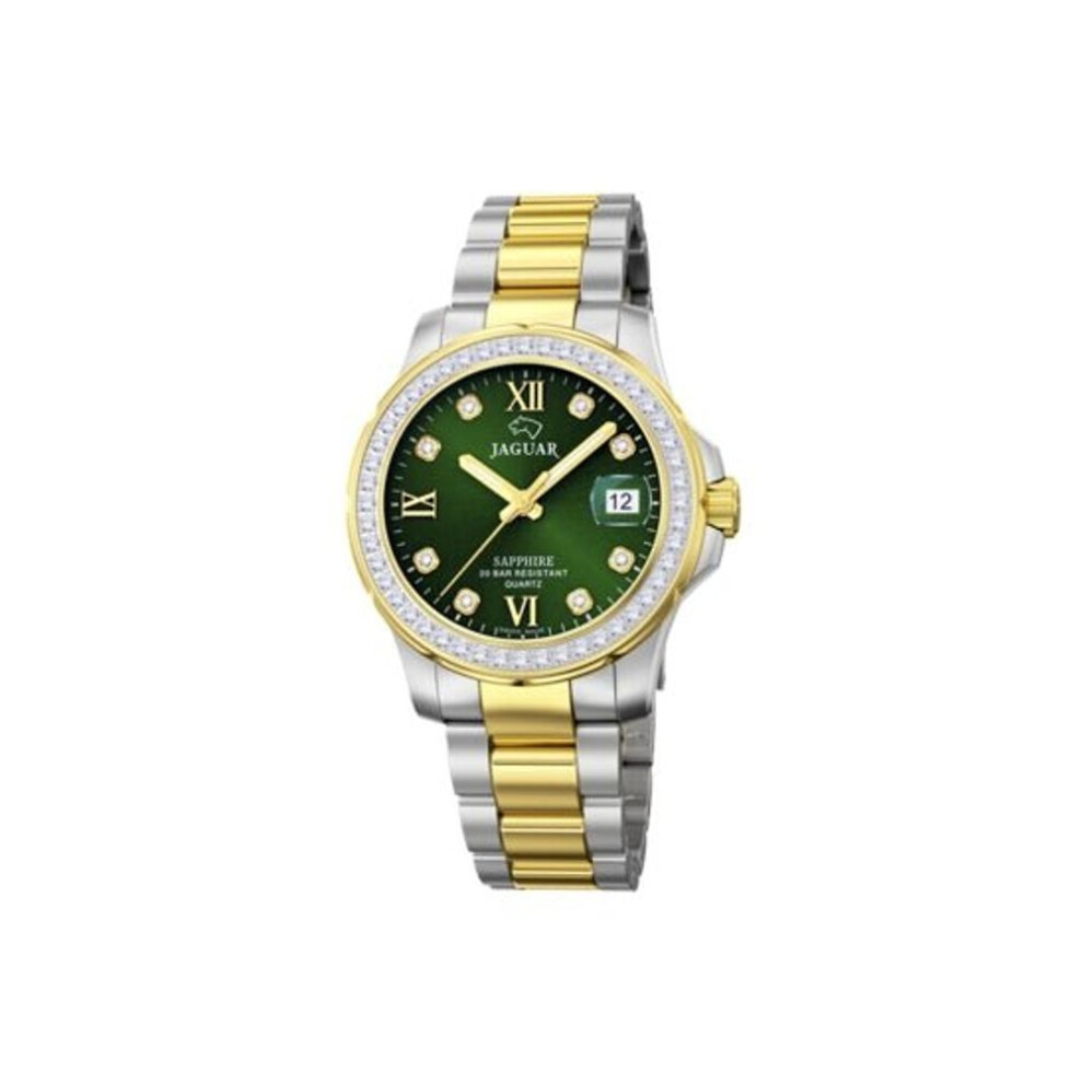 Jaguar Executive J893/3 Ladies Diver Watch - Two-tone Stainless Steel, Green Dial