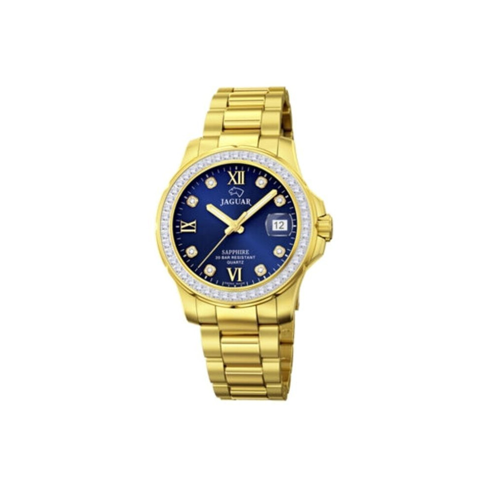Jaguar J895/3 Women's Executive Diver Watch - Gold-tone Stainless Steel, Blue Dial