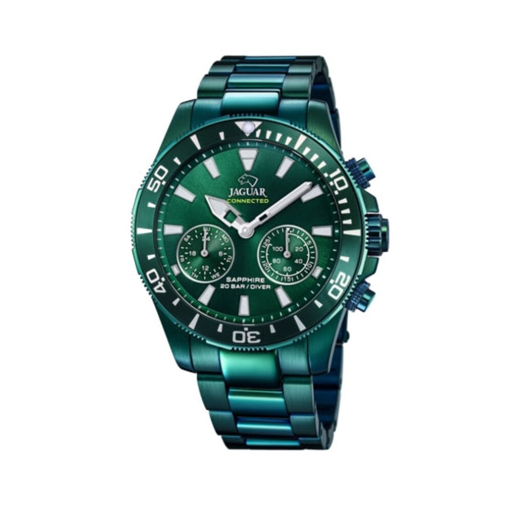 Jaguar J990/1 Men's Hybrid Connected Watch - Green Dial, Green Stainless Steel Bracelet