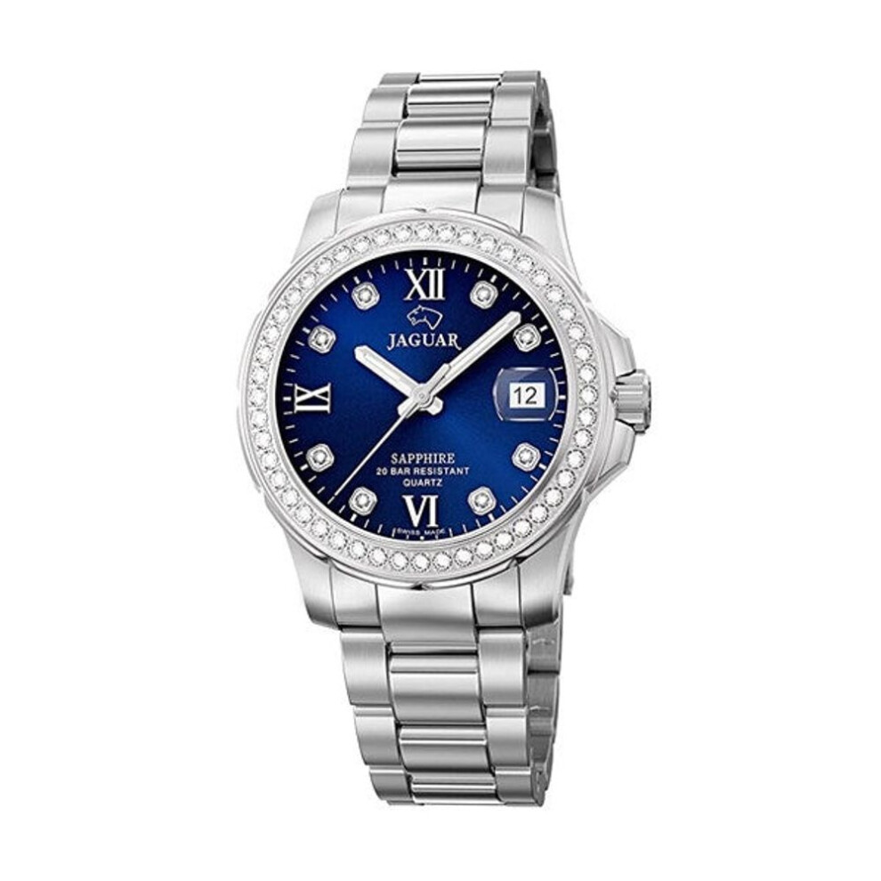 Jaguar Women's Swiss Quartz Watch - Model J892/3, Stainless Steel, Blue Dial, Crystal Accents-image-OPC-PHSMCP2-NEW