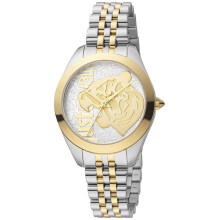 Just Cavalli Animalier Pantera Jc1l210m0175 Women's 32mm Quartz Watch – Two-tone Stainless Steel, Silver Dial, 5 Atm Water Resistance