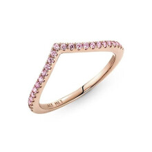 Pandora 186316c02-48 Timeless Wish Sparkling Pink Ring - Rose Gold Plated, Size 48