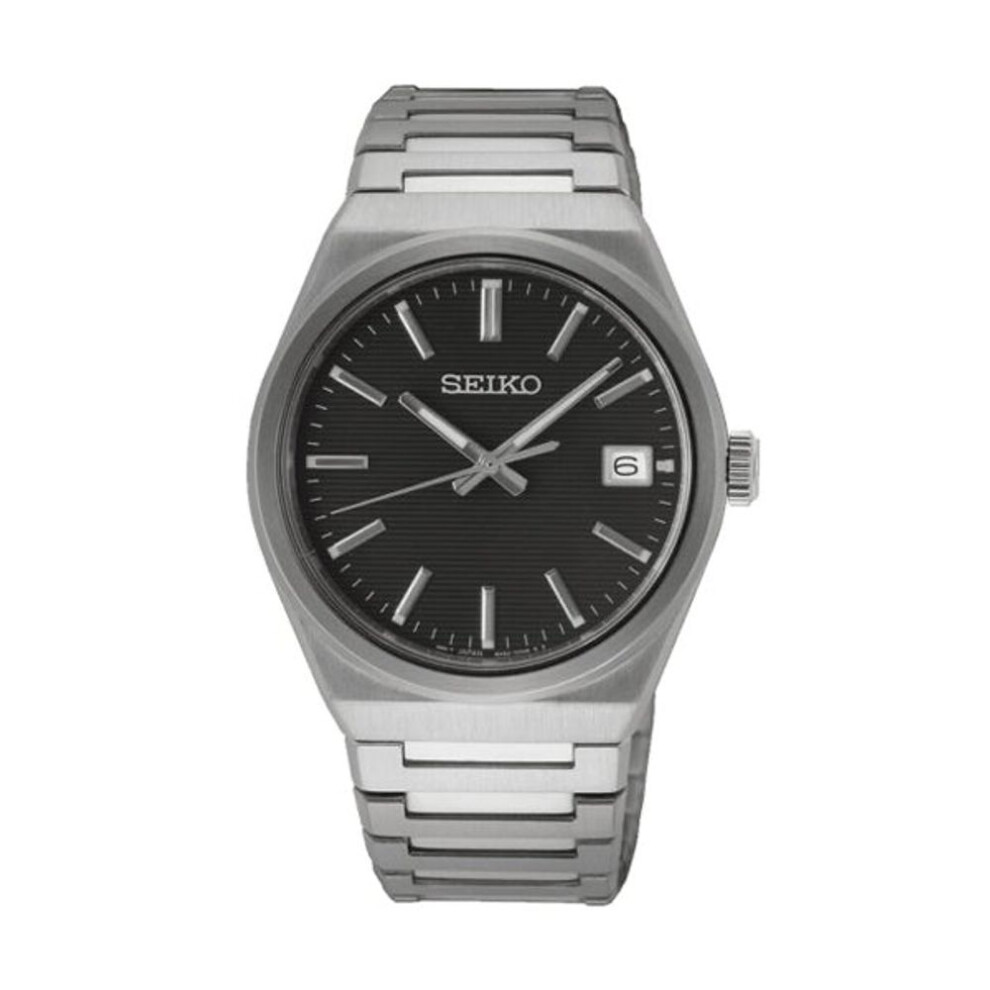 Seiko Classic Sur557p1 Quartz Men's Watch - Black Dial, Stainless Steel Bracele