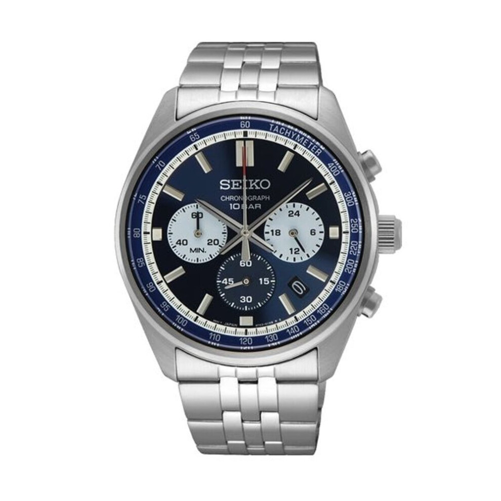 Seiko Ssb427p1 Men's Quartz Chronograph Watch - Blue Dial, Stainless Steel Bracelet