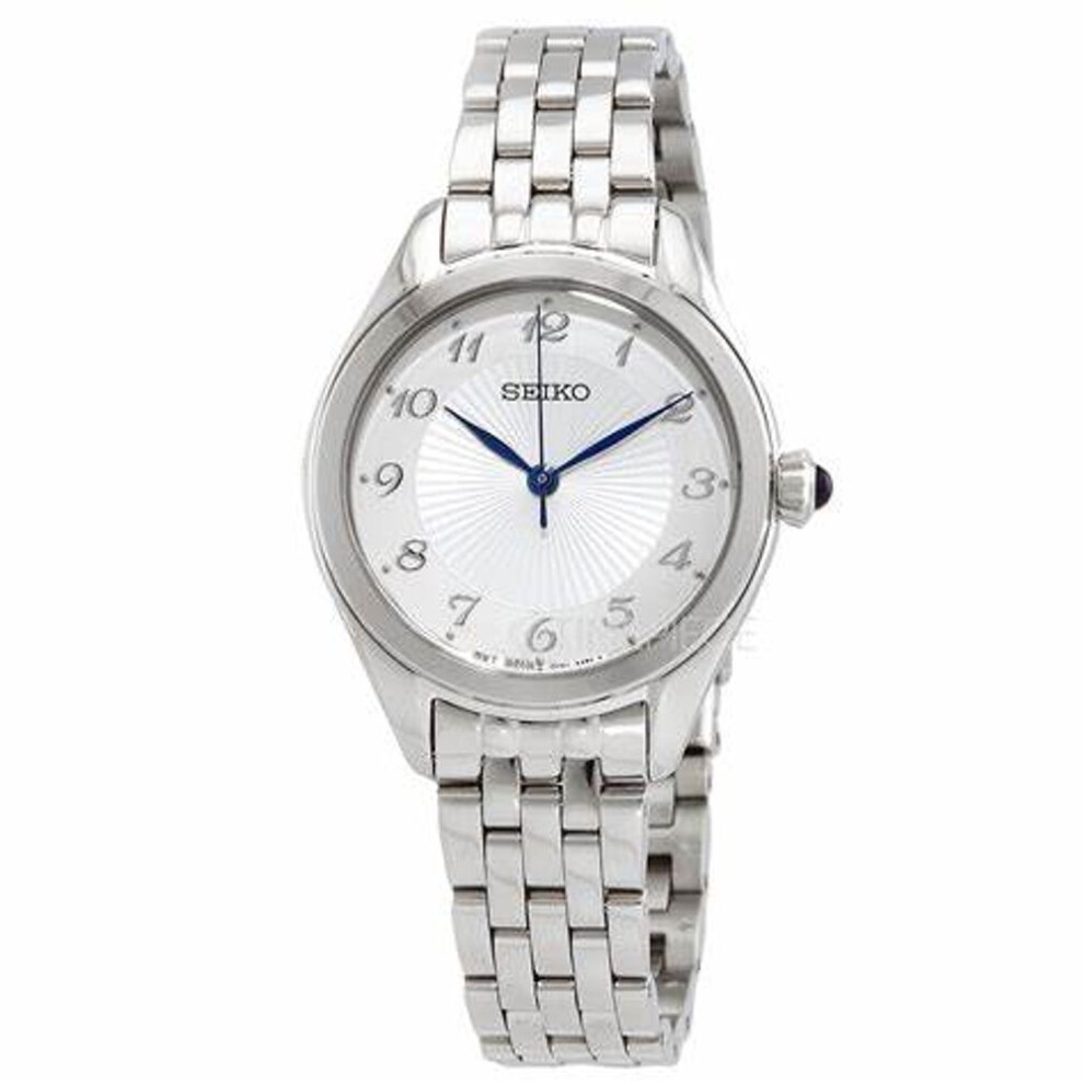 Seiko Sur379p1 Women's Quartz Watch, White Dial, Stainless Steel Bracelet