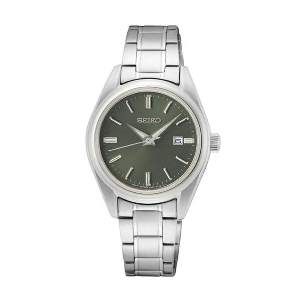 Seiko Sur533p1 Women's Quartz Watch – Green Sunray Dial, Stainless Steel Bracelet