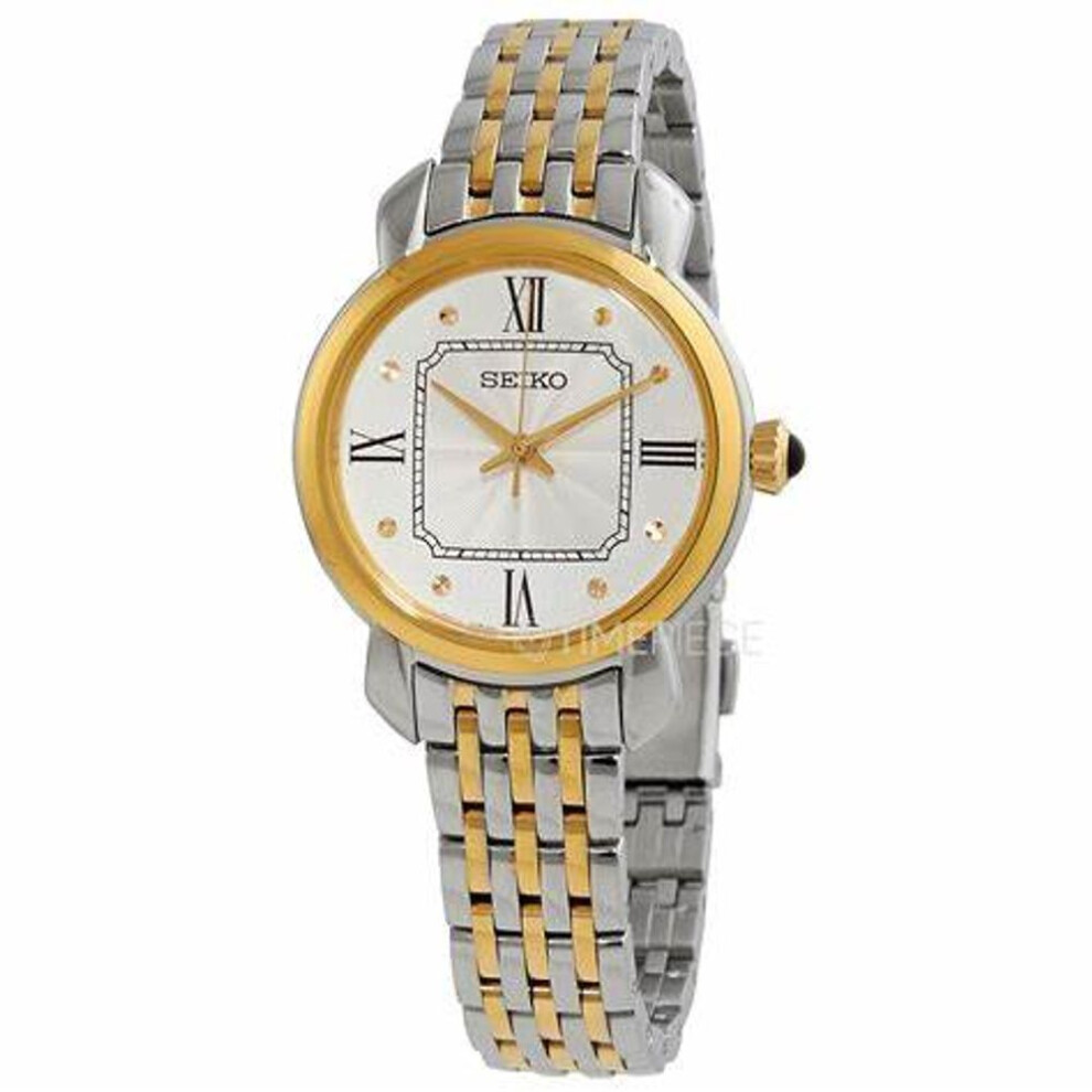 Seiko Sur498p1 Women's Quartz Watch, Silver Dial, Two-tone Stainless Steel Bracelet