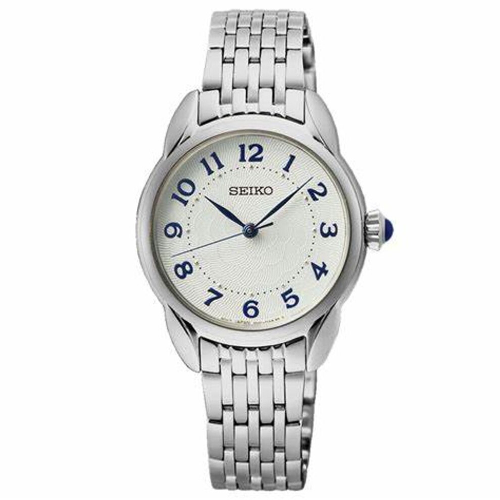 Seiko Sur561p1 Women's Quartz Watch, White Dial, Stainless Steel Bracelet