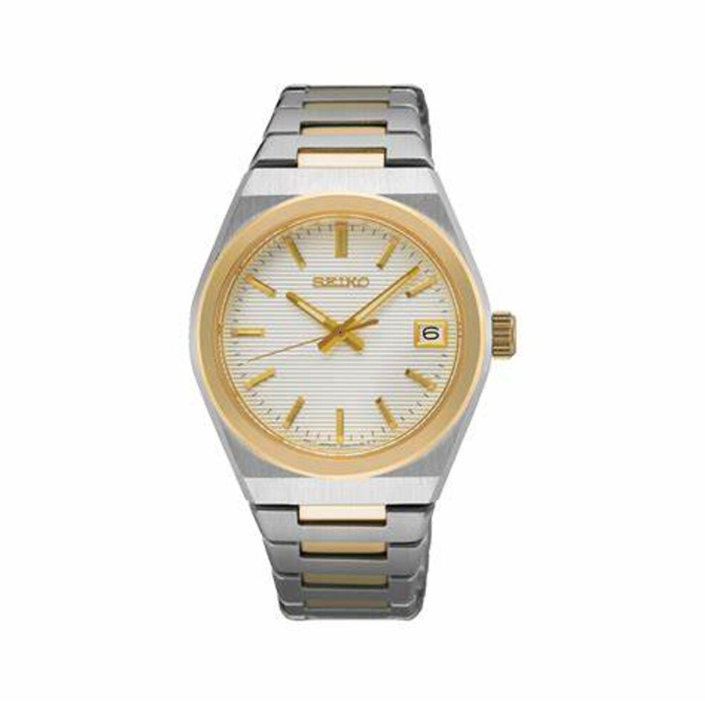 Seiko Sur578p1 Women's Quartz Watch - Two-tone Steel, White Dial, 34mm