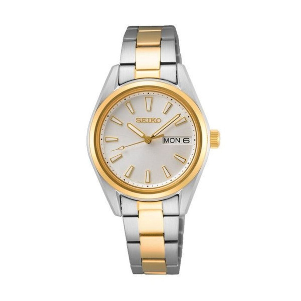 Seiko Sur454p1 Women's Quartz Watch - Two-tone Stainless Steel Bracelet, Day-date Display