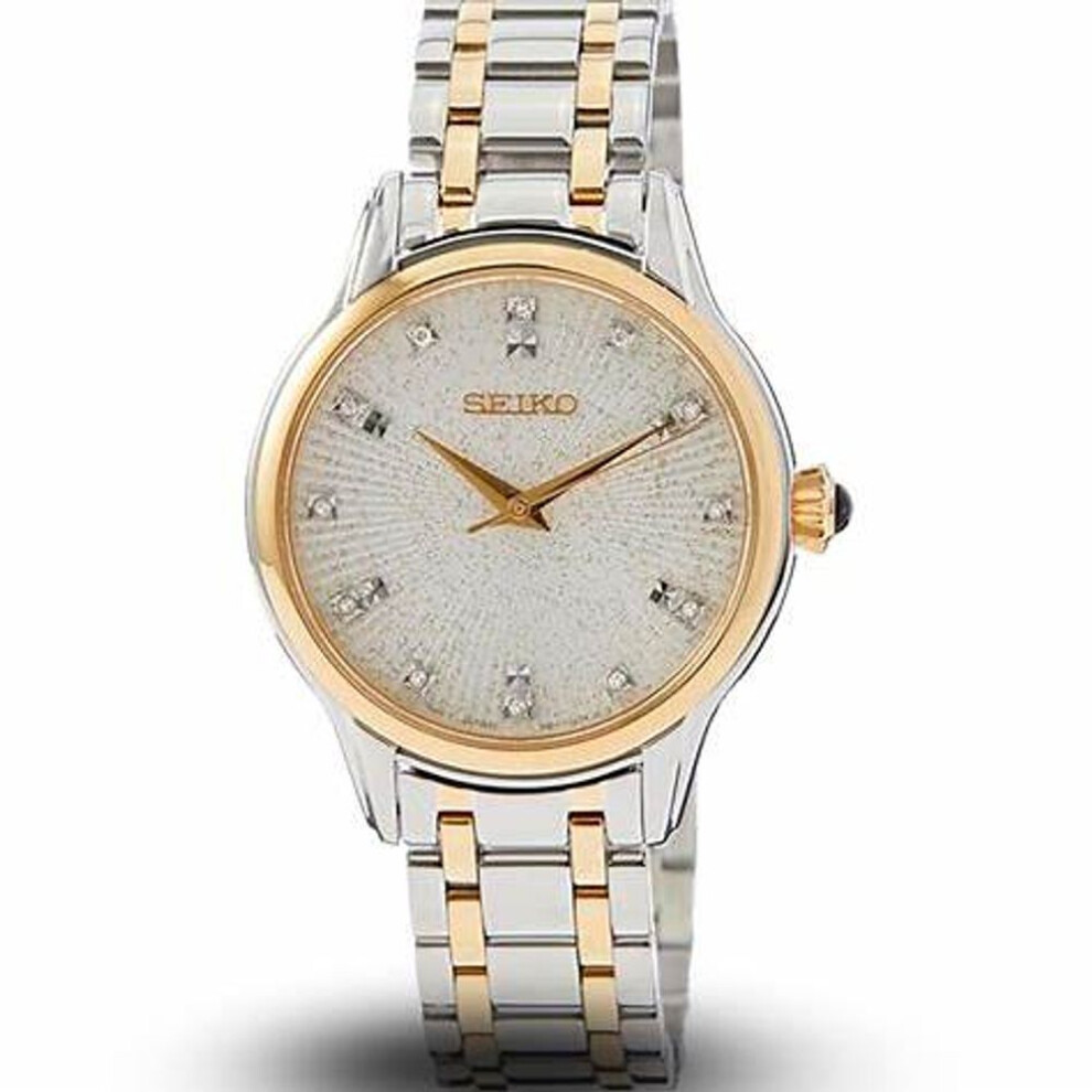 Seiko Srz550p1 Women's Quartz Watch, Ivory Dial, Two-tone Stainless Steel Bracelet