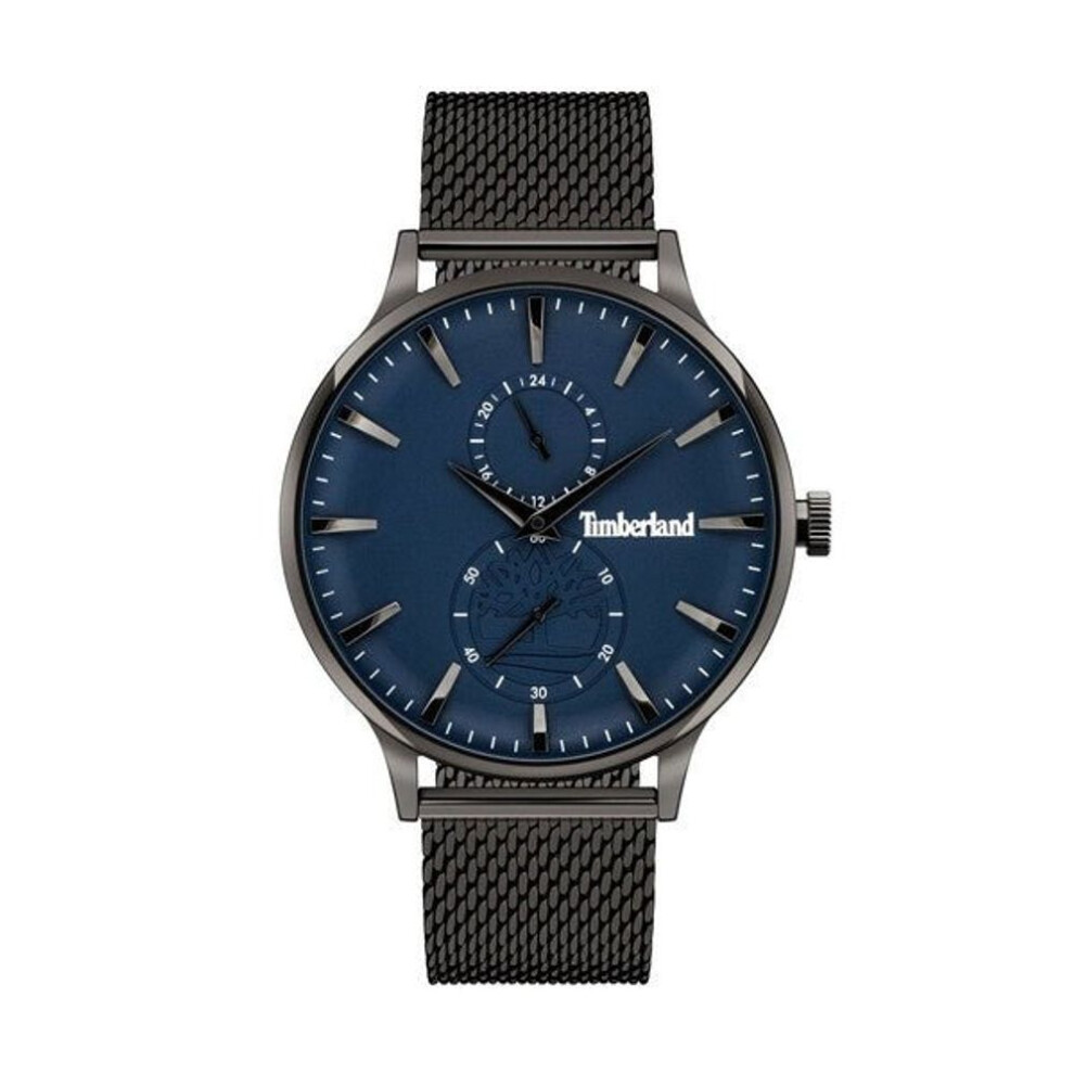 Timberland Eastmore Men's Watch Tdwjk2001102 – Black Stainless Steel Case, Blue Dial, Black Mesh Bracelet