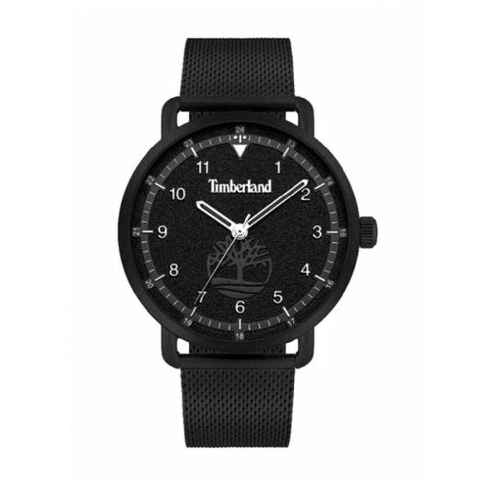 Timberland Robbinston Tbl15939jsb02mm Men's 45mm Black Dial Quartz Watch – Black Stainless Steel Bracelet