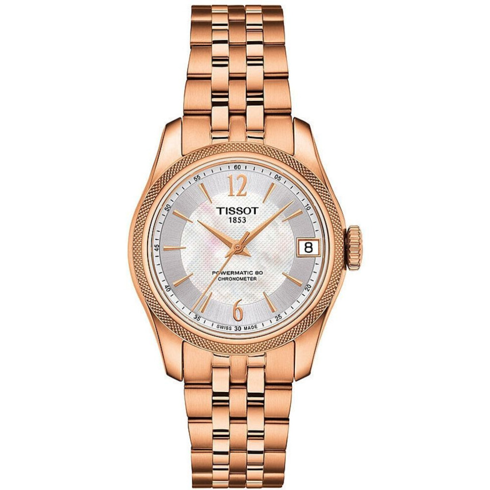 Tissot Ballade Powermatic 80 Cosc Lady T108.208.33.117.00 Women's Automatic Watch, Mother Of Pearl Dial, Rose Gold Pvd Bracelet)